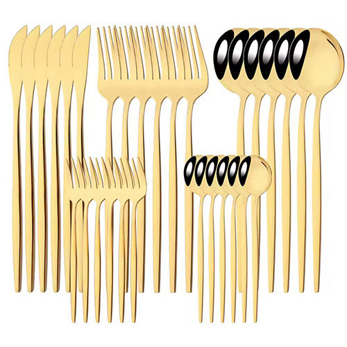5 Piece Gold Cutlery (Set of 6)