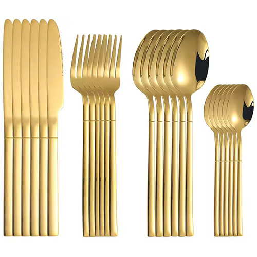4 Piece Gold Cutlery (Set of 6)